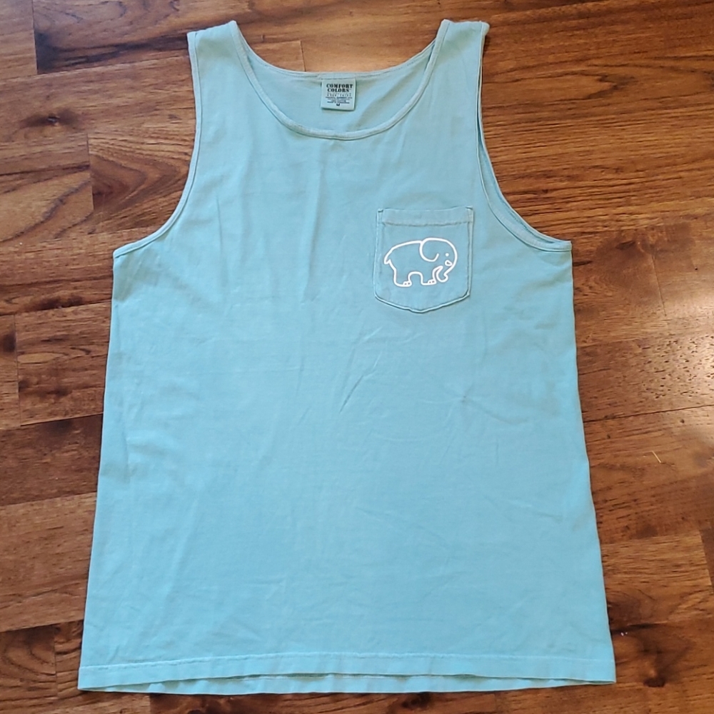 Mens Ivory Ella turquoise tank top size M